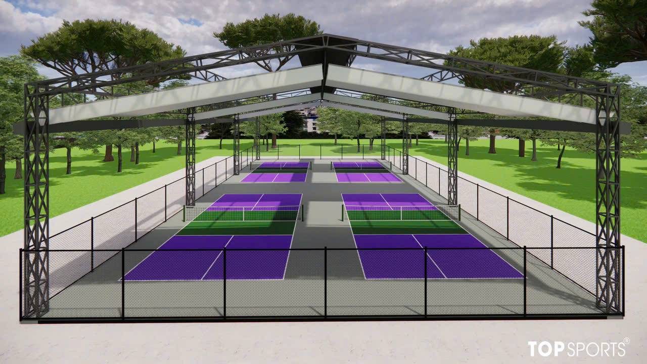 Thiết kế 4 sân pickleball